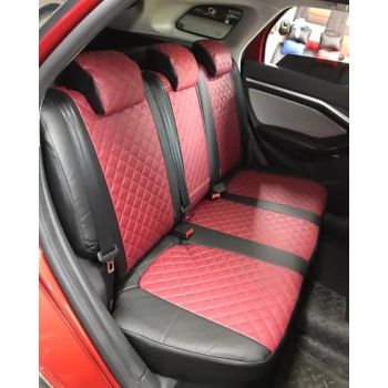 Авточехлы Автопилот черный бордовый Ромб